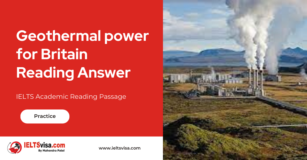 Geothermal Power For Britain Reading Answer