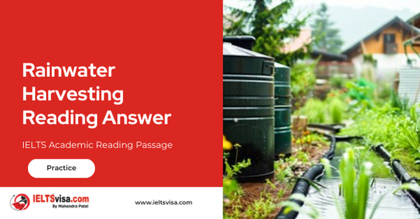 Rainwater Harvesting Reading Answer