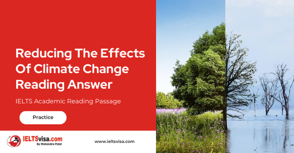 Reducing The Effects Of Climate Change Reading Answer