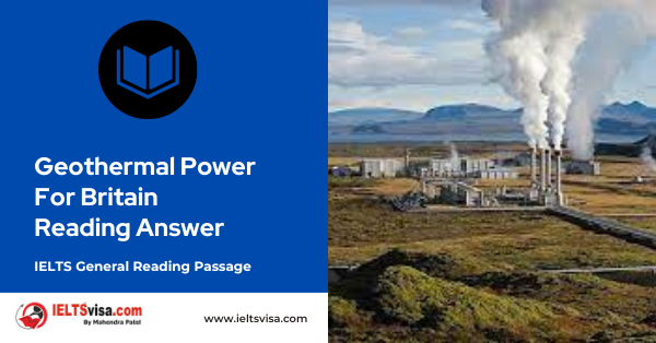 Geothermal Power For Britain Reading Answer