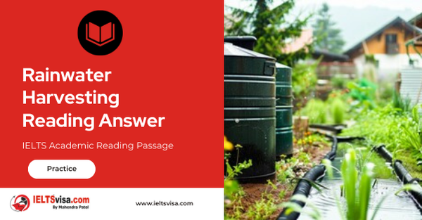 Rainwater Harvesting Reading Answer