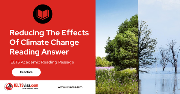 Reducing The Effects Of Climate Change Reading Answer